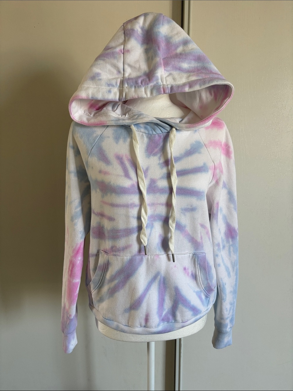 90 Degree By Reflex Pastel Tie-Dye Hoodie in Pink, Blue, Purple
